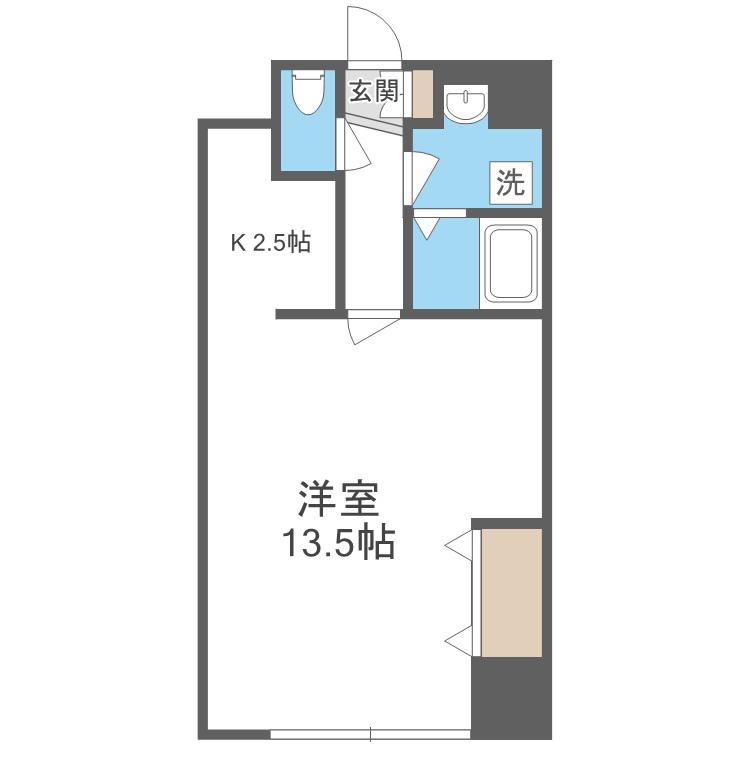 ラポート二十四軒(1K/5階)の間取り写真