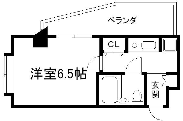 デトム・ワン一条通(1K/10階)の間取り写真