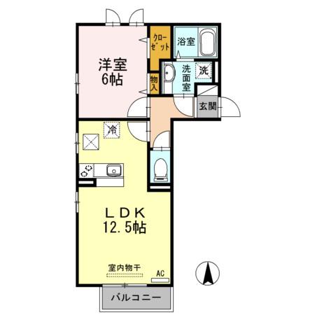 レガーロII(1LDK/1階)の間取り写真