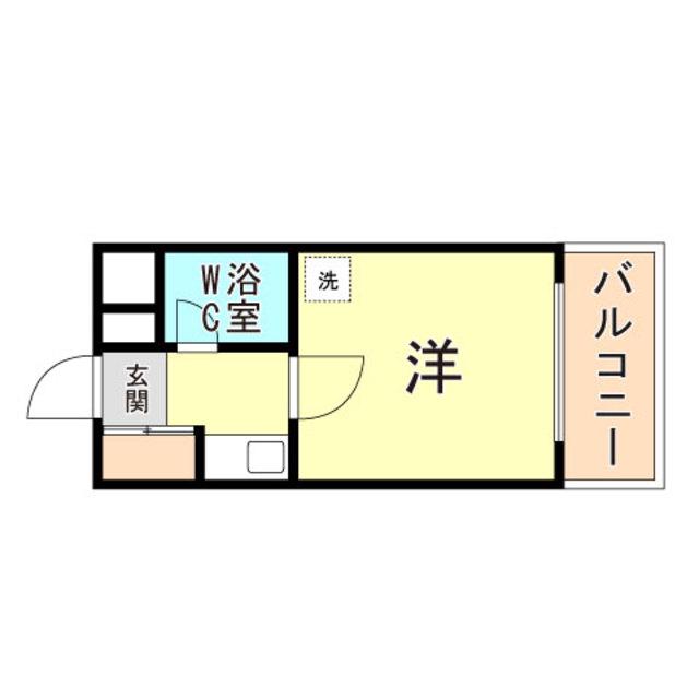 フルール岡本(1K/4階)の間取り写真