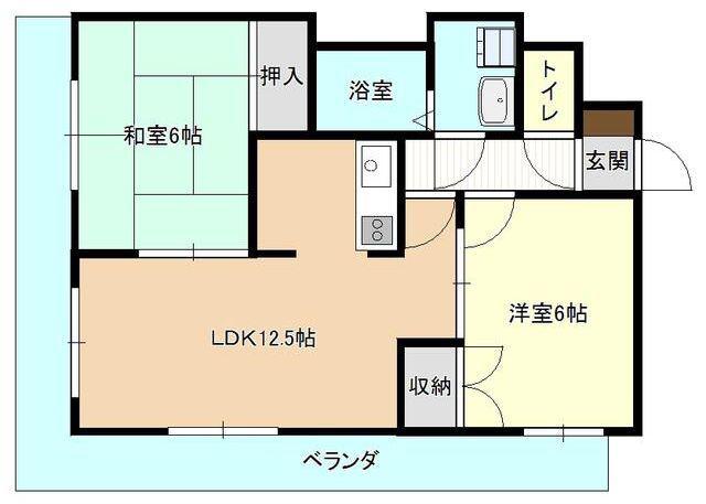プラチナKODAヒルズ(2LDK/9階)の間取り写真
