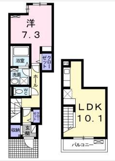 サージェ林I・A(1LDK/1階)の間取り写真