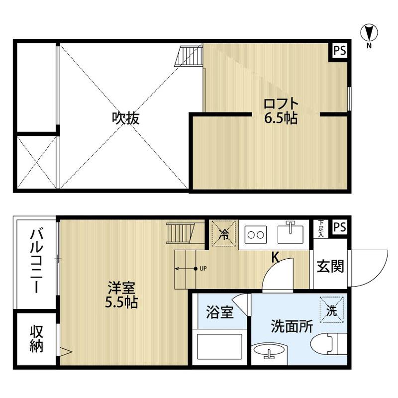 サクセス若江東町(1K/1階)の間取り写真