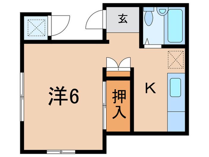 WALHUGEL(1K/1階)の間取り写真