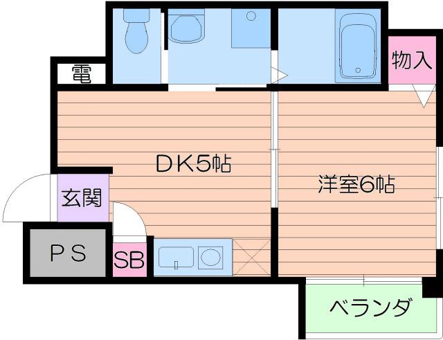 ラルーチェ逢坂(1DK/4階)の間取り写真
