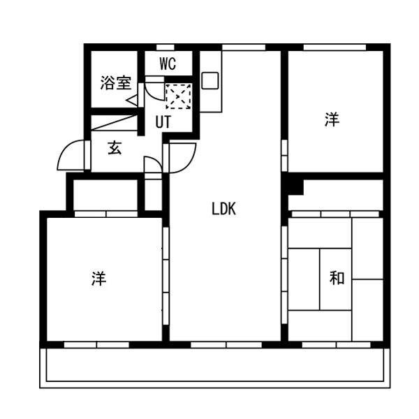 澄川コーポ(3LDK/2階)の間取り写真