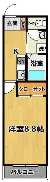 TAIRAII(1K/4階)の間取り写真