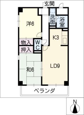 U-DINE赤城(2LDK/2階)の間取り写真