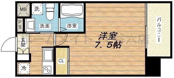 GRAVIS城東中央(1K/5階)の間取り写真