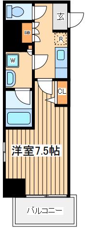 プライマル横濱平沼橋(1K/3階)の間取り写真