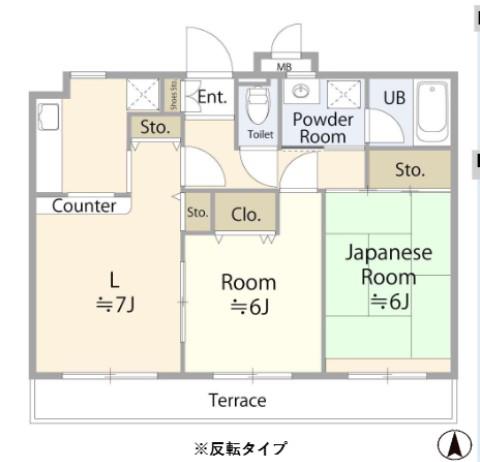 クールヴェール3番館B棟(2LDK/2階)の間取り写真
