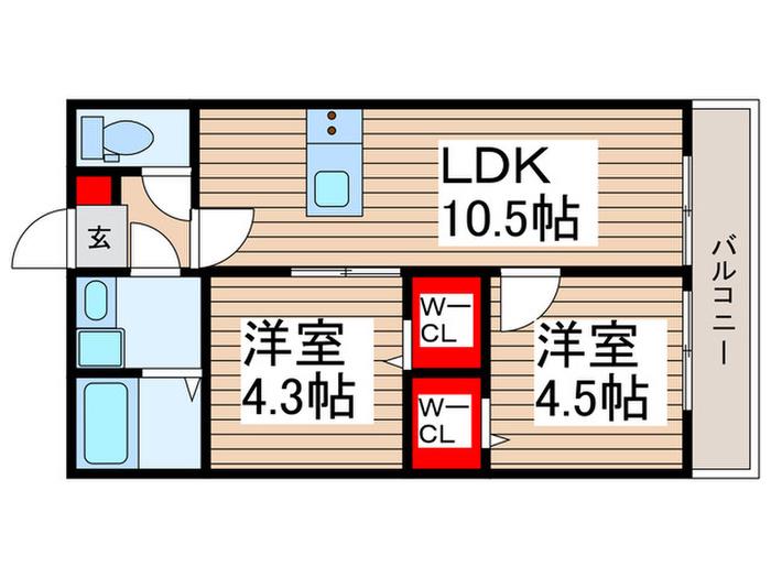 BEST STAGE鶴馬II(2LDK/2階)の間取り写真