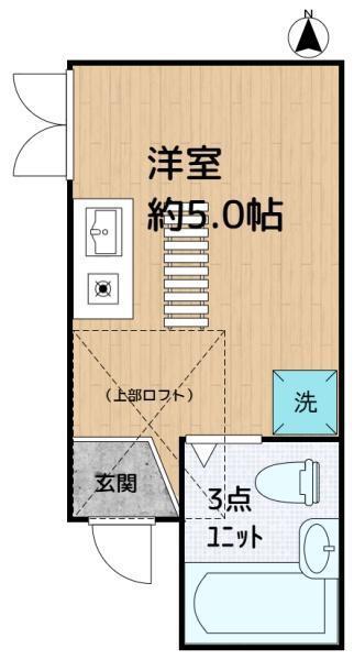クリアスタイル鷺ノ宮(ワンルーム/2階)の間取り写真