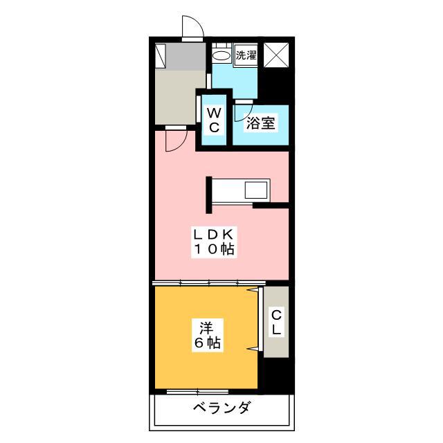 SPRING HOUSE KOYAMACHI(1LDK/10階)の間取り写真