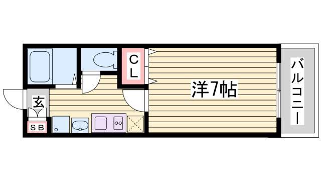 SANKOガルフタワー(1K/11階)の間取り写真