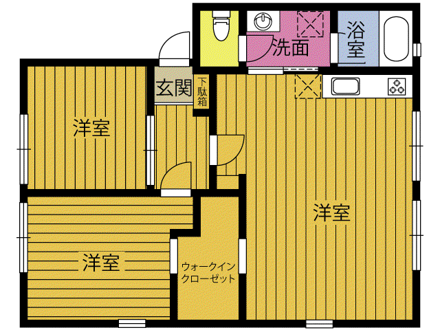 サニーハイツイング(2LDK/2階)の間取り写真