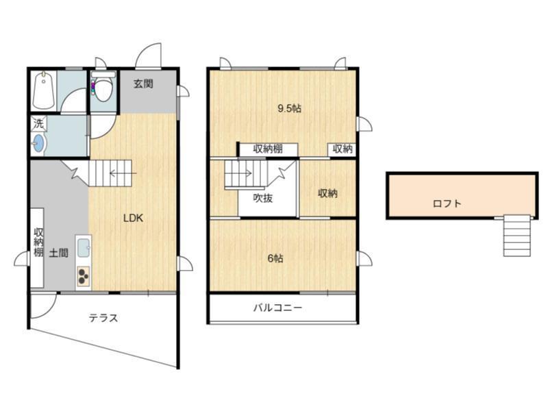 中須アパートメント(2SLDK/1階)の間取り写真