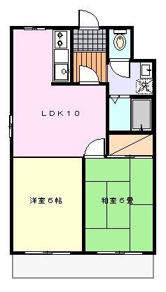 及川ビル(2LDK/7階)の間取り写真