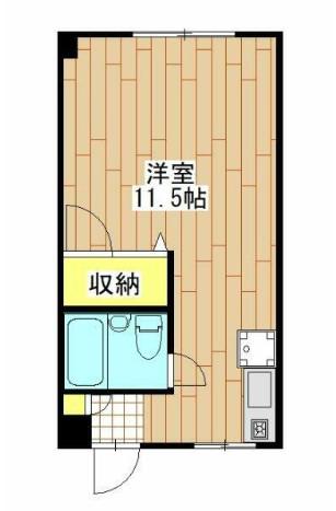 菊池ハイツ(ワンルーム/1階)の間取り写真