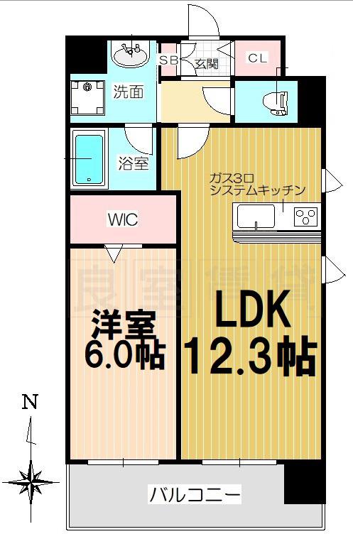 S-FORT大須観音(1LDK/4階)の間取り写真