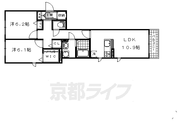 CHER ARBRE(2LDK/2階)の間取り写真
