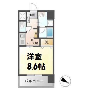FRENCIA NOIE名駅(1K/2階)の間取り写真