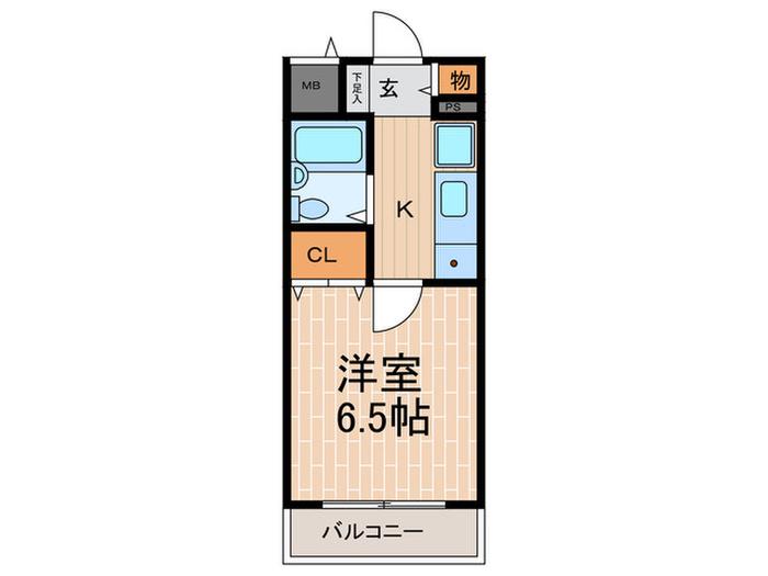エレガント甲子園(1K/4階)の間取り写真