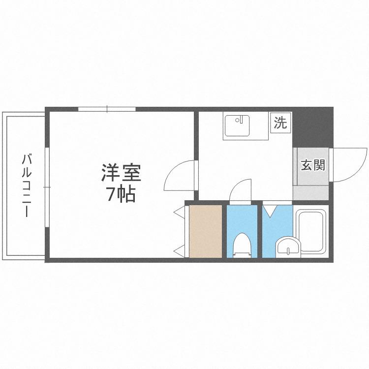 アーバンコート大濠西(1K/2階)の間取り写真