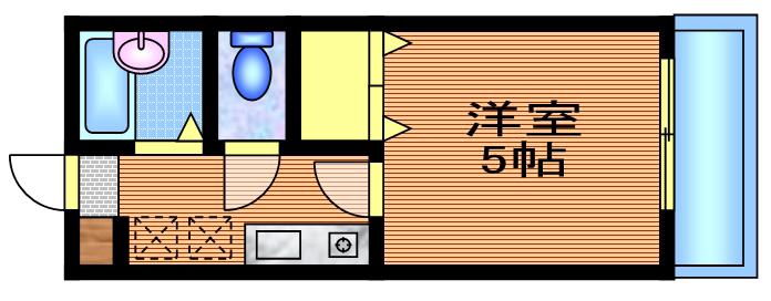 ネイビーハウス(1K/2階)の間取り写真