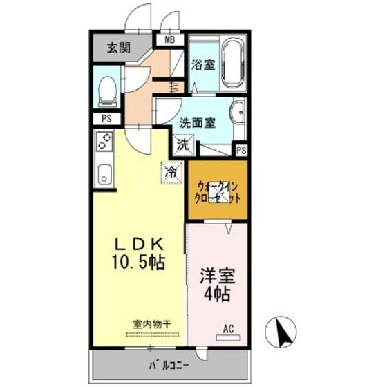 エリタージュ(1LDK/1階)の間取り写真