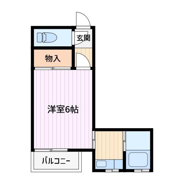 本田マンション2号棟(1K/5階)の間取り写真