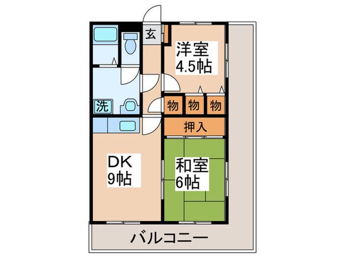 トップヒル鷺沼(2DK/2階)の間取り写真