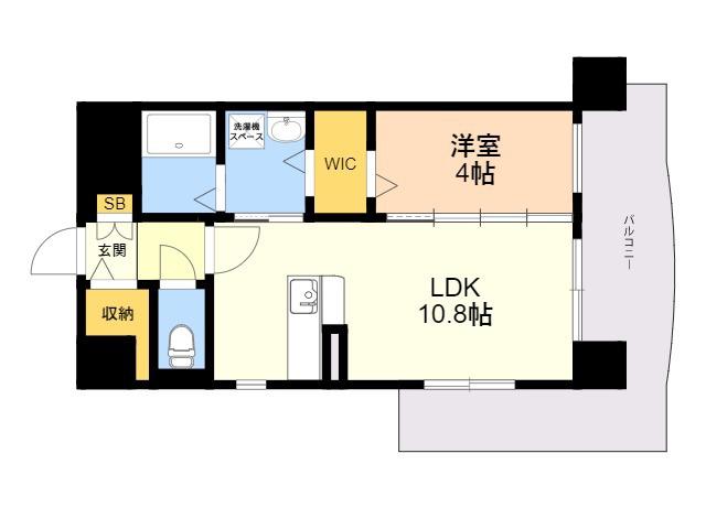 EL COCO 六ツ角(1LDK/6階)の間取り写真