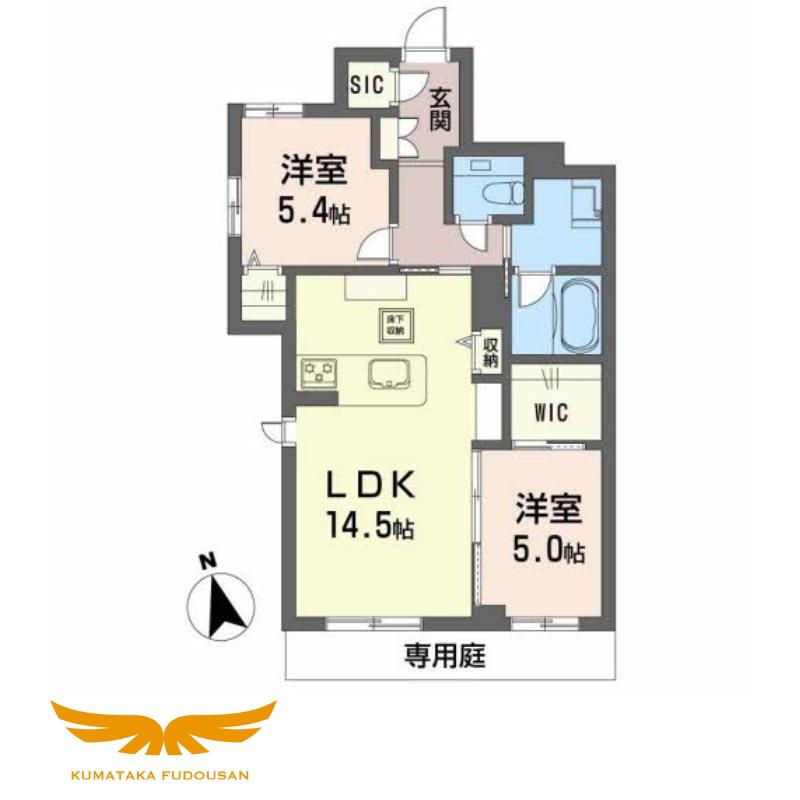 SHAMAISON EST MA-MA II(2LDK/1階)の間取り写真