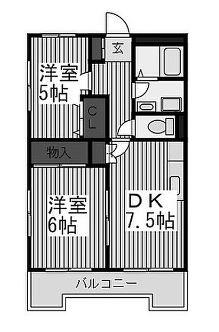 メゾンセレステ(2DK/4階)の間取り写真