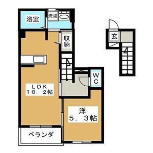ハーモニー グランデI(1LDK/2階)の間取り写真