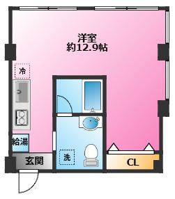 元住吉アートフラッツ(ワンルーム/2階)の間取り写真