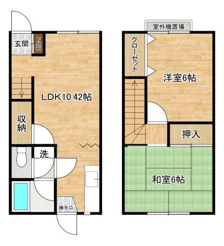 Jハイツ(2LDK/1階)の間取り写真