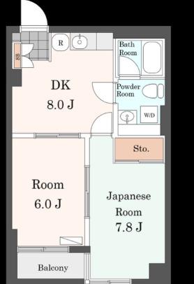 ノアール(2DK/1階)の間取り写真