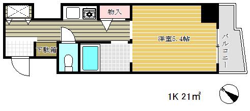 ソレイユ・ド元町(1K/5階)の間取り写真