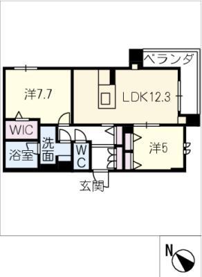 シャーメゾン クオソーレ(2LDK/3階)の間取り写真