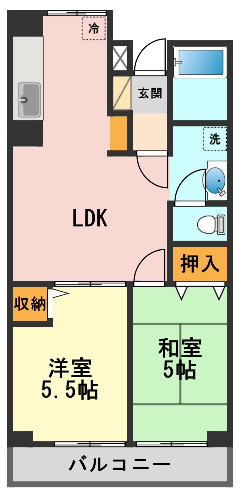 マンション池田(2LDK/4階)の間取り写真