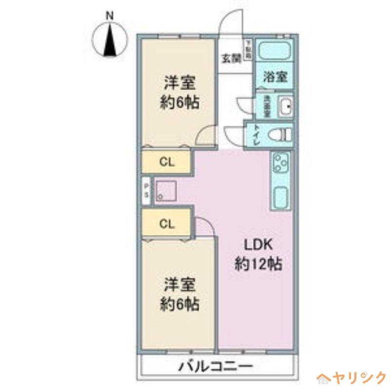 東名ビルディング(2LDK/4階)の間取り写真