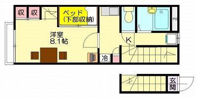 レオパレス空港南II(1K/2階)の間取り写真