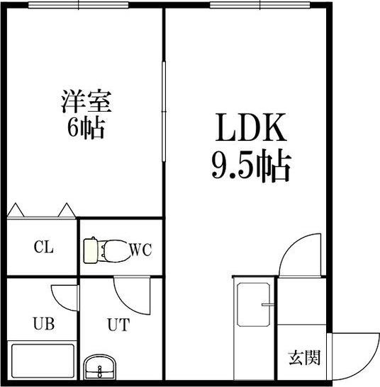 グリーンヒルI(1LDK/2階)の間取り写真