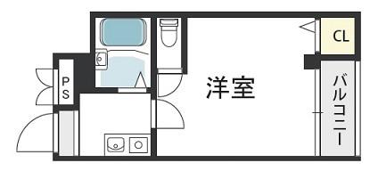 ロイヤルメゾン生野(1K/2階)の間取り写真