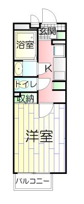 TAKARADAII(1K/2階)の間取り写真