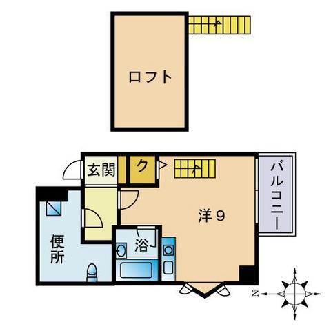 ジョイナス別府(ワンルーム/3階)の間取り写真