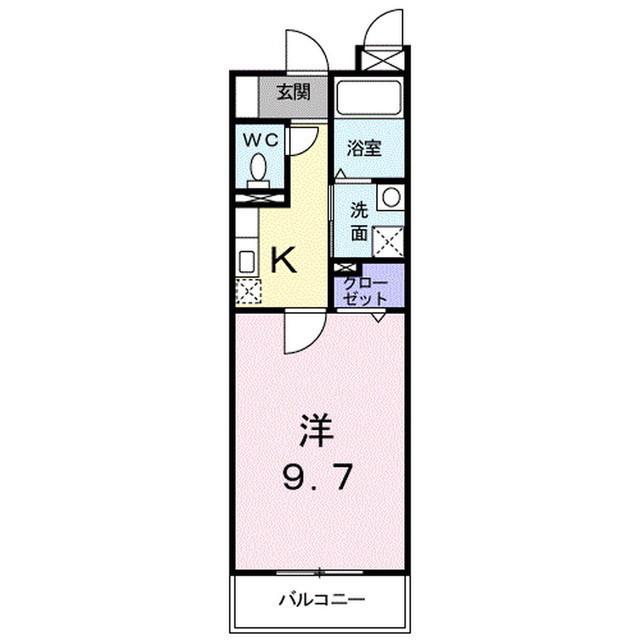 パインプラザ(1K/2階)の間取り写真