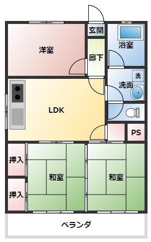 文栄第二ビル(3LDK/4階)の間取り写真